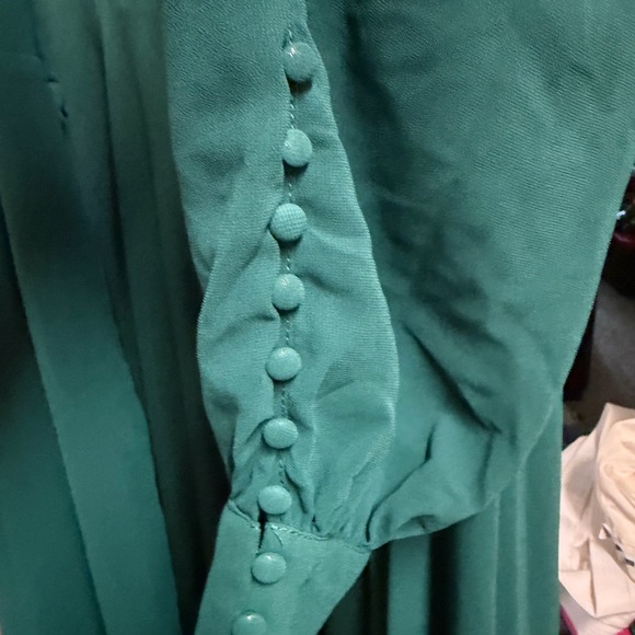 Lulu's Deep Emerald Wrap Maxi Dress - Picture 6 of 9